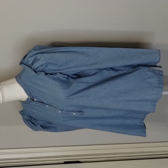 J. Crew Denim Chambray Small Long Sleeve Sleeve Partial Button Cotton - Picture 2 of 9